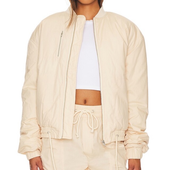Cream Bomber Jacket - Picture 1 of 4
